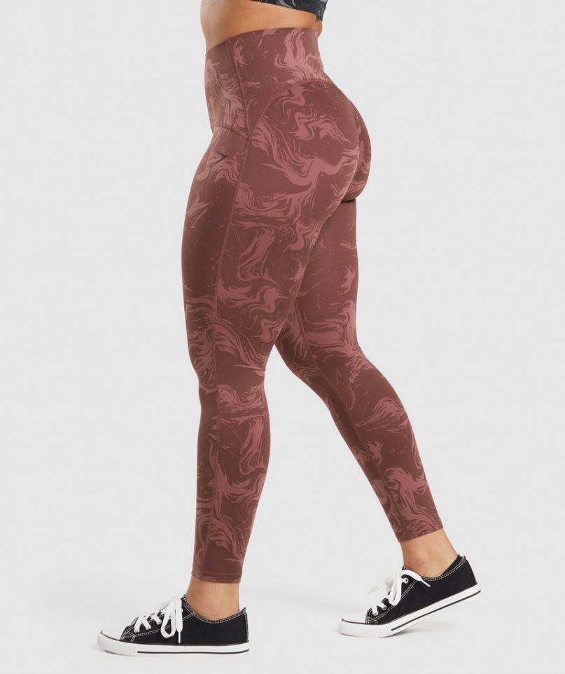 Women's Gymshark GS Power High Rise Leggings Brown | CA 16DA3N